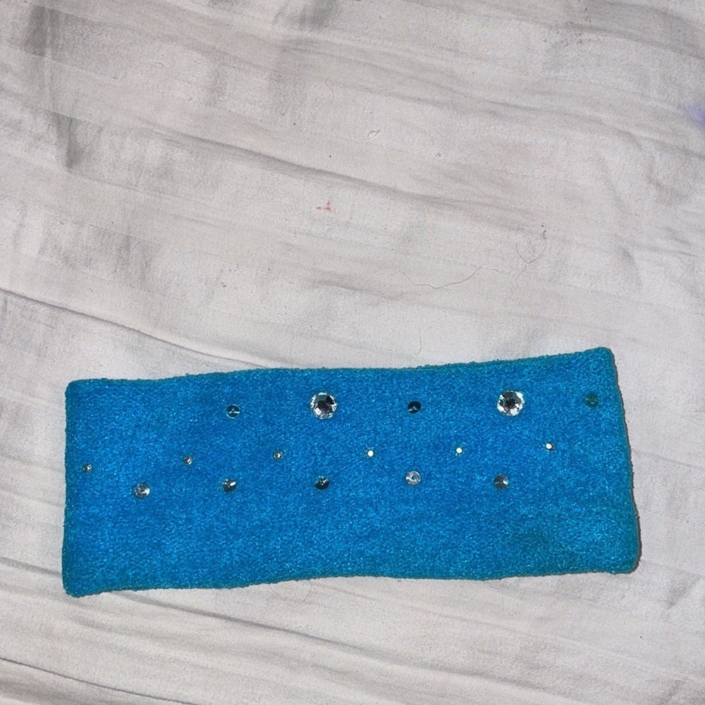 Justice bling blue sequin headband  winter play outdoor outside super soft